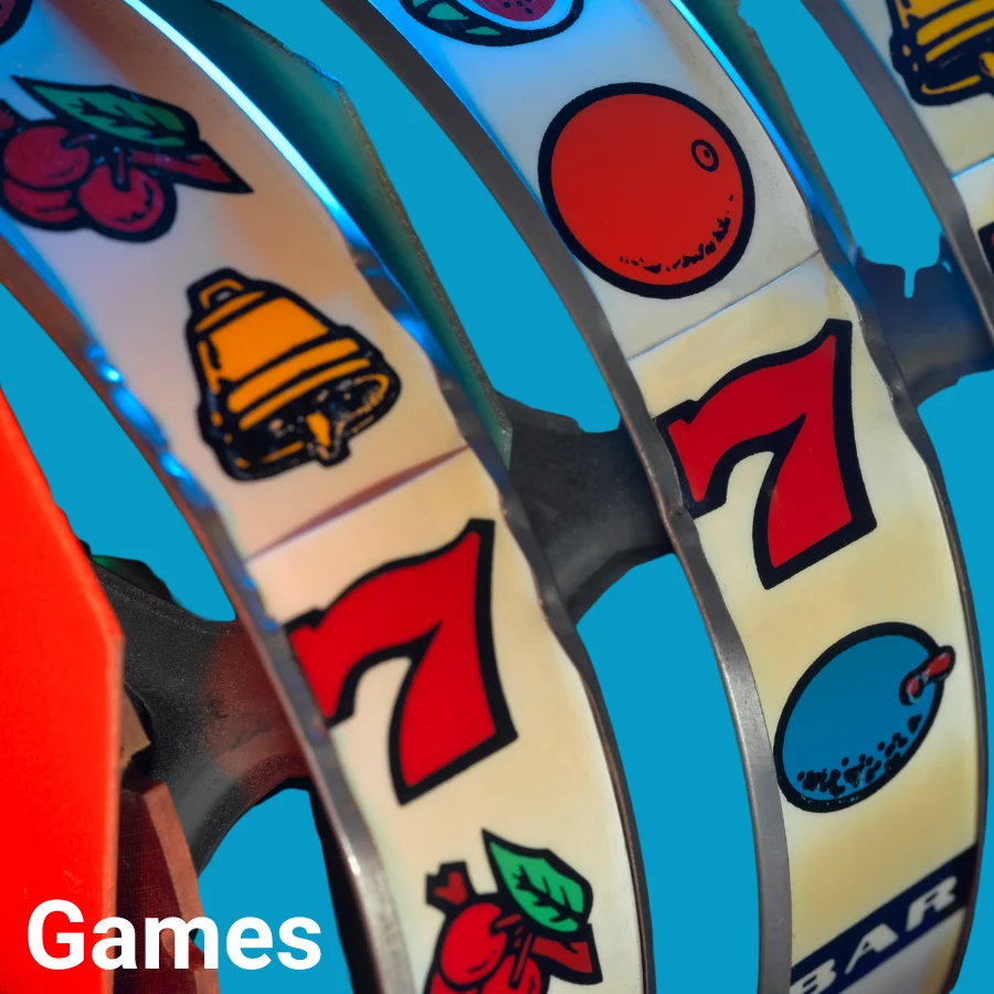 Independa Games feature — colorful slot machine reels representing fun and engagement for seniors