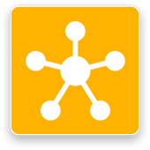Content Delivery icon — network hub symbol on yellow background